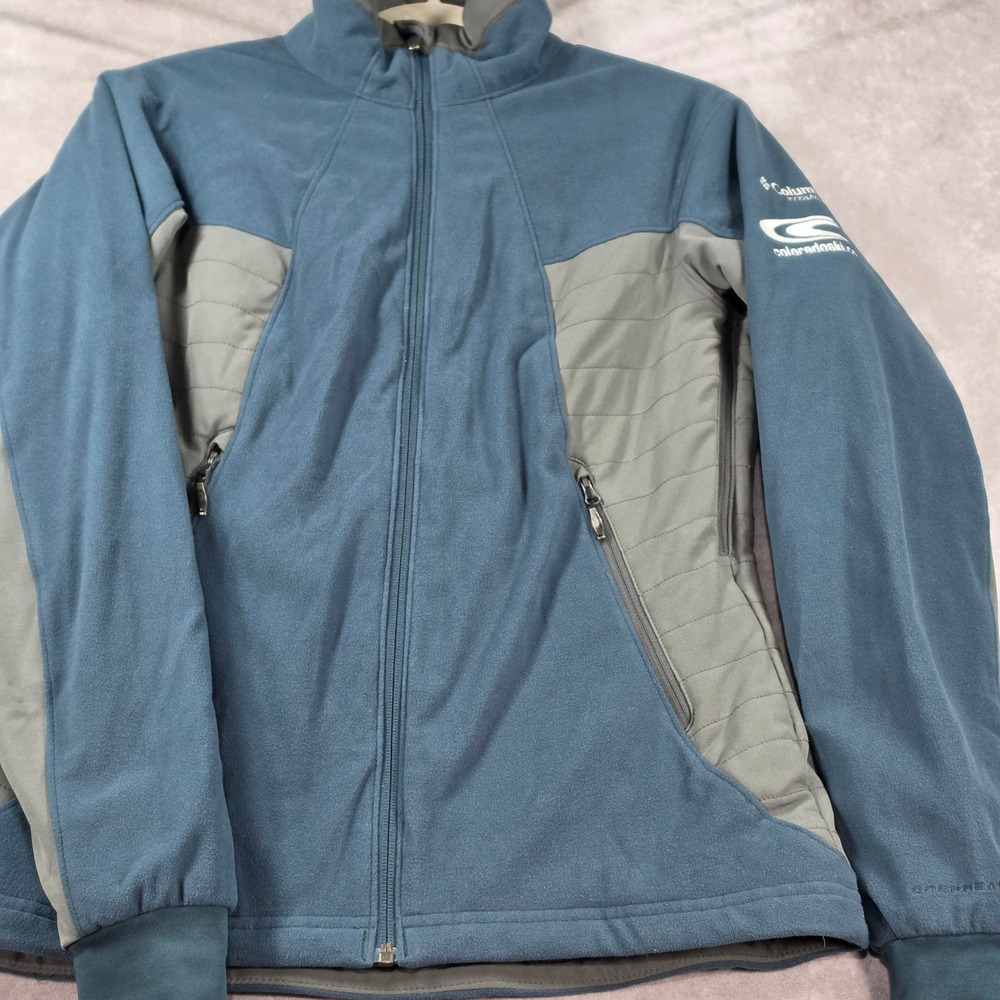Columbia Titanium Jacket Womens M Blue Gray Good Omni Heat Hybrid Fleece SL4017